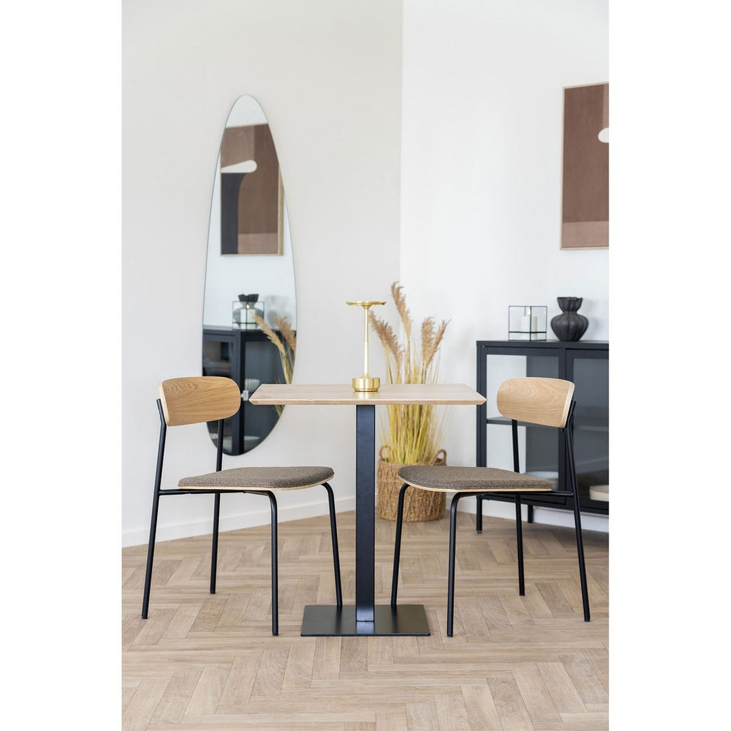 Estepona Eetkamerstoel - Naturel/Bruin/Zwart, 51x47x77cm - Set van 2