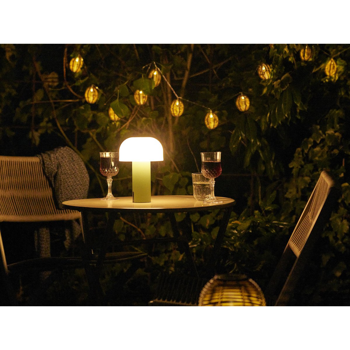 Soham LED Lamp, oplaadbaar, wit/groen