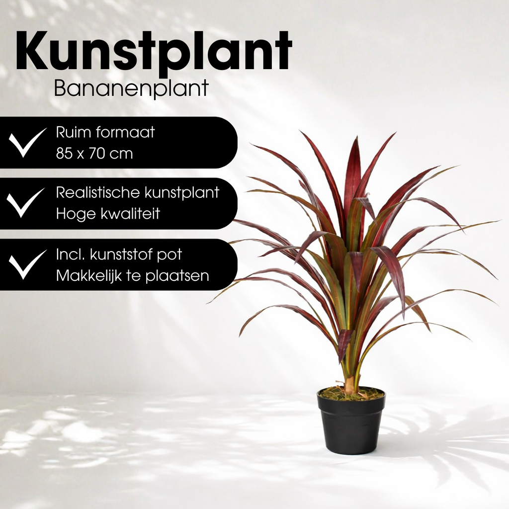 Kunstplant Bananenboom Rood