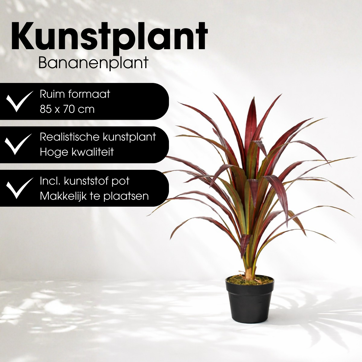 Kunstplant Bananenboom Rood