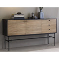 Dressoir zwart/eiken echt houtfineer