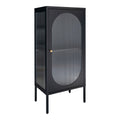 Adelaide Vitrinekast - Zwart, Staal/Glas, 50x35x110 cm