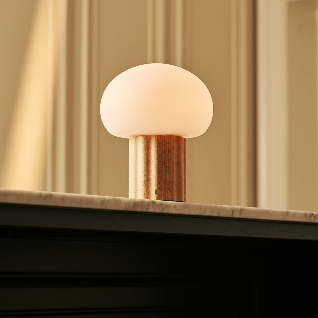 Jord Light Brown Rechargeable Table Lamp | Cordless, Unique & Up to 100 Hours of Light