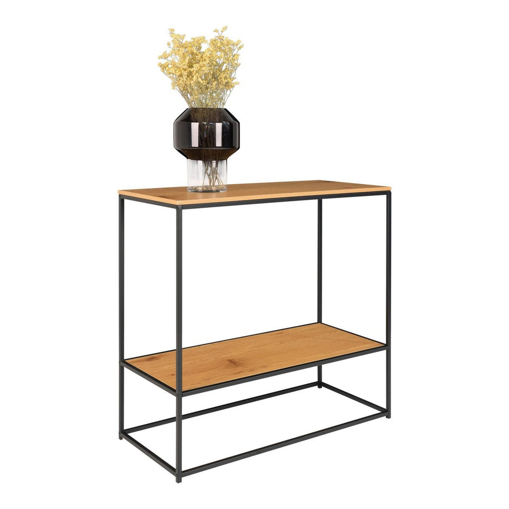Vita Consoletafel - eikenlook, zwart, 80x36x80cm