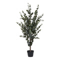 Eucalyptusboom - Groen, PE-kunststof, polyester, draad, cement, 120 cm