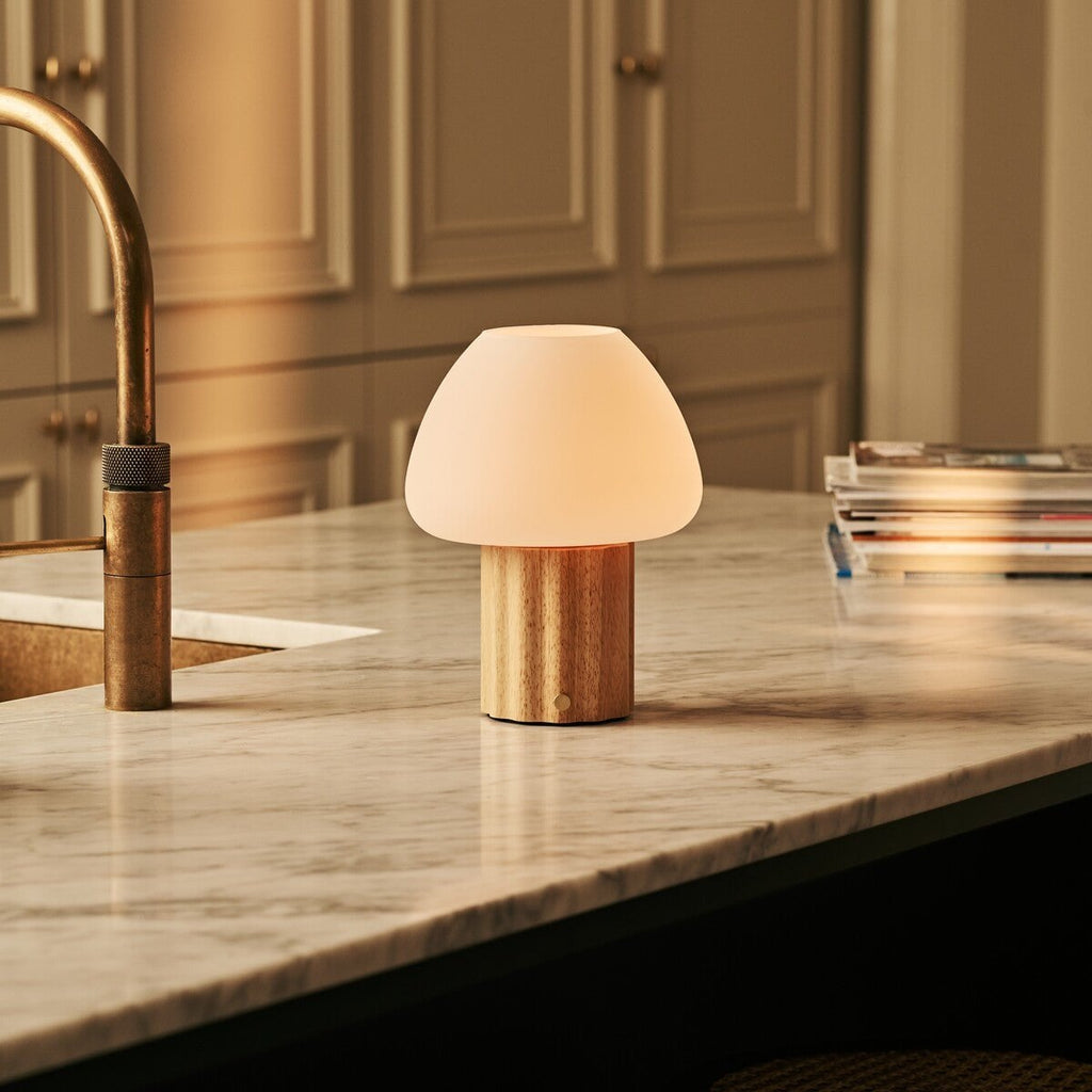 Sophie Light Brown Rechargeable Table Lamp | Modular Lampshade, Dimmable & 3 Light Colors