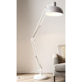 Industriële vloerlamp wit verstelbaar