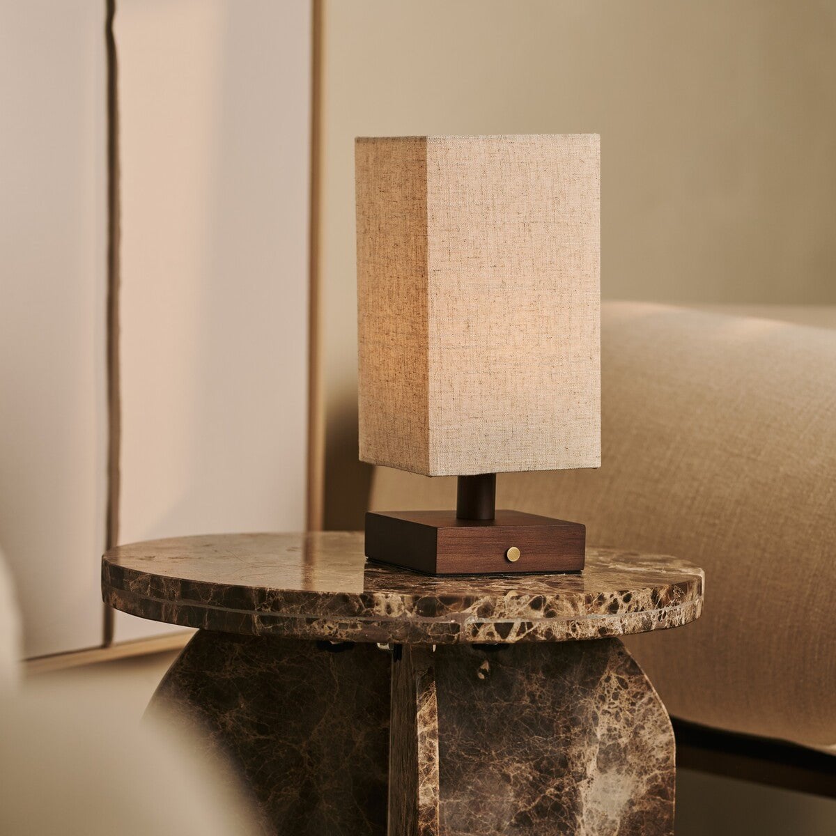 Bob Dark Brown Cordless Wooden Table Lamp | Dimmable, Rechargeable & Up 100 Hours Battery Hours
