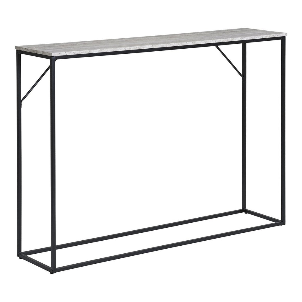 Vita Consoletafel - travertijnlook, zwart, 110x26x80cm