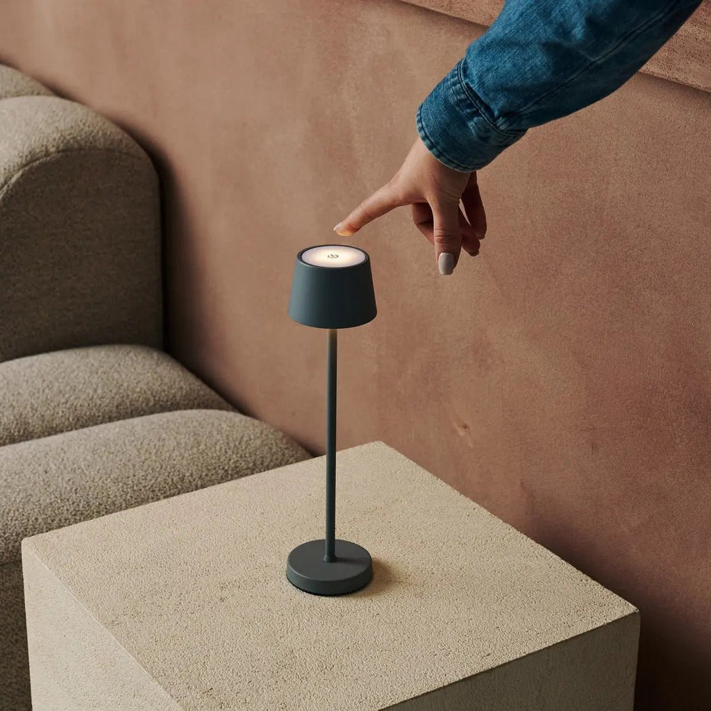 Combi Set Professional | 4 x Vondel Mini Mouse Grey Rechargeable Table Lamps & 1 x Amstel Charging Station
