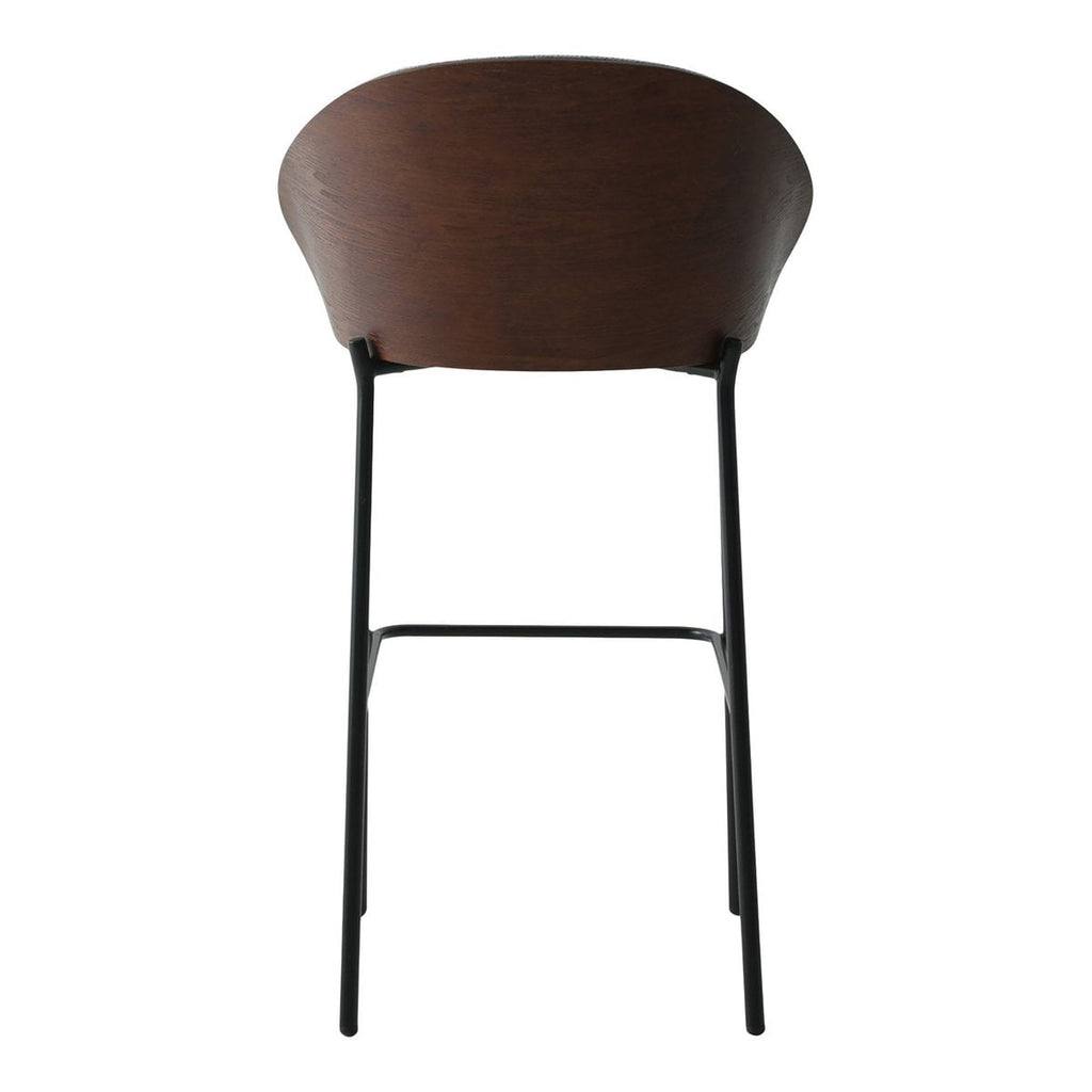 Canelas Barstoel - Lichtgrijs/donkerbruin, MDF/polyester/staal - Set van 2