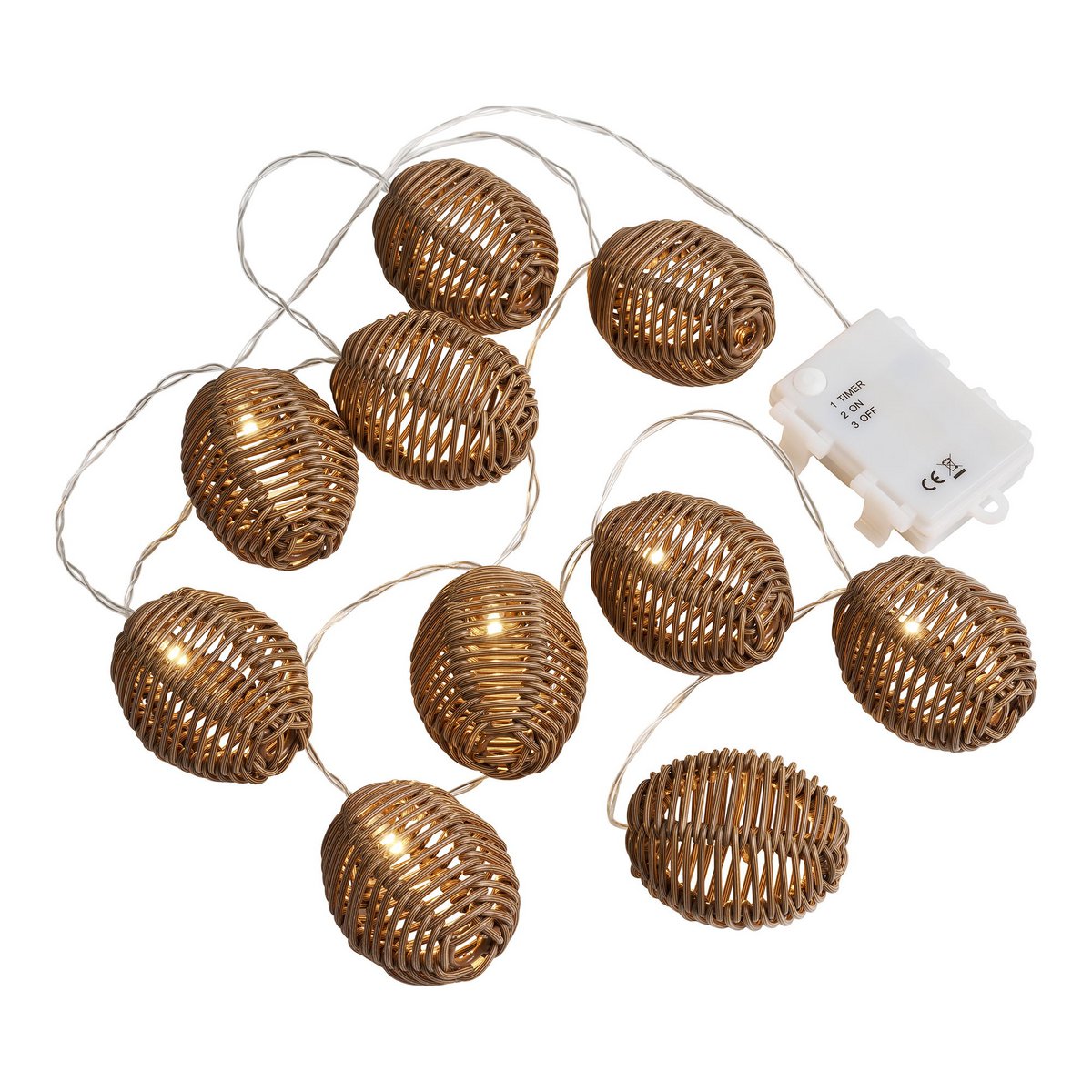 Carlisle LED Lichtslinger, polyrotan/metaal, natuur/zwart
