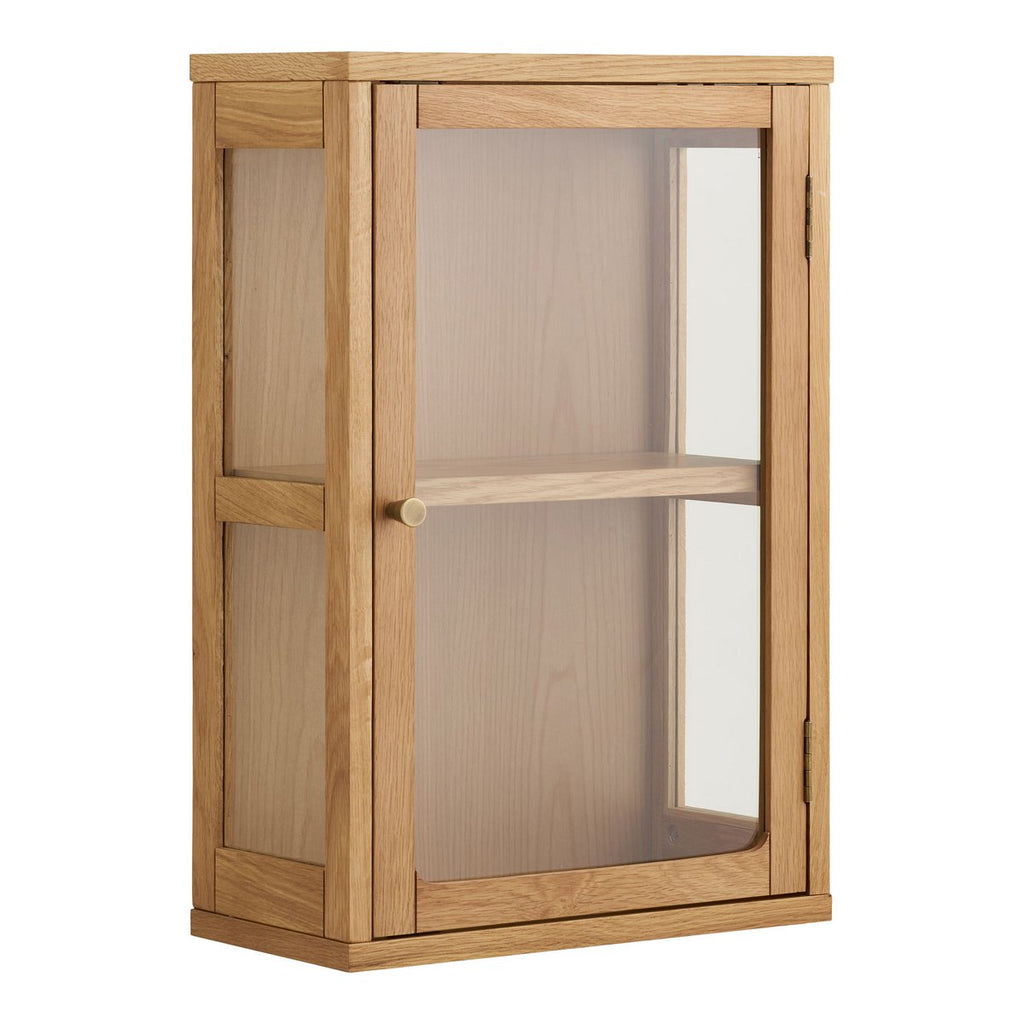 Zamora Hangkast, eiken/eikenfineer/gehard glas, naturel, 20x40x60 cm