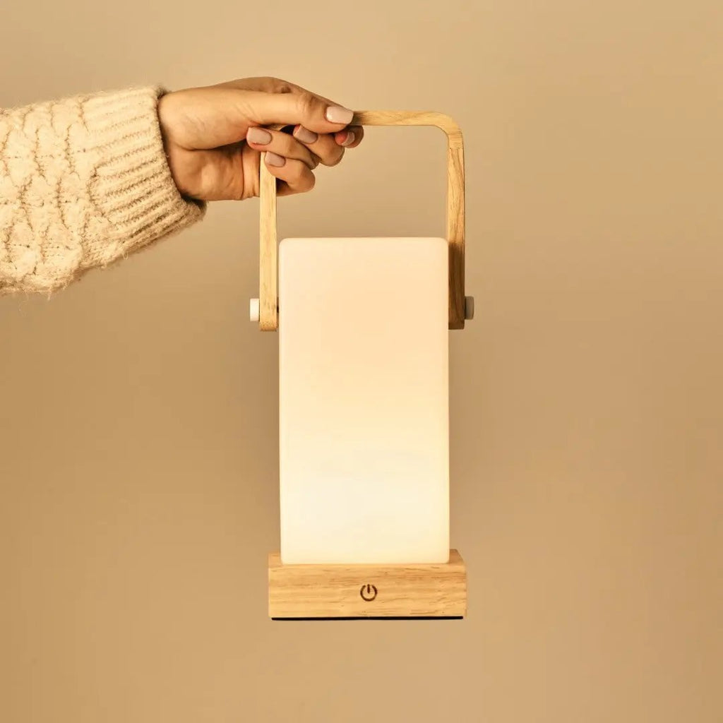 Harper Lichtbruine Houten Lamp | Draagbaar, oplaadbaar en veelzijdig