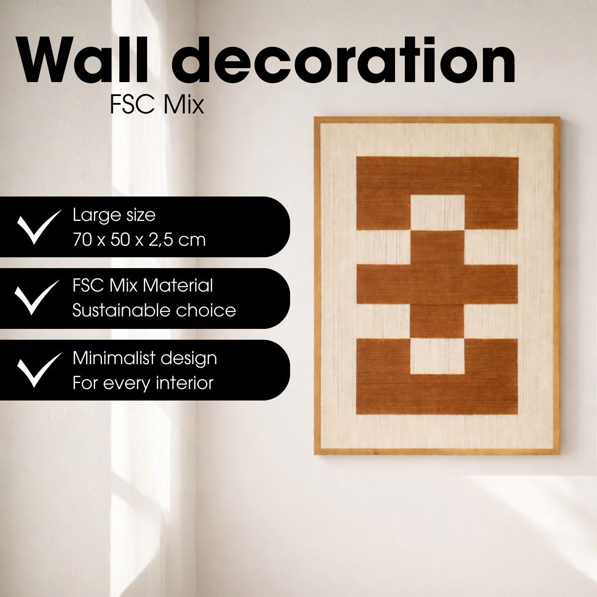 Wanddecoratie  Bruin