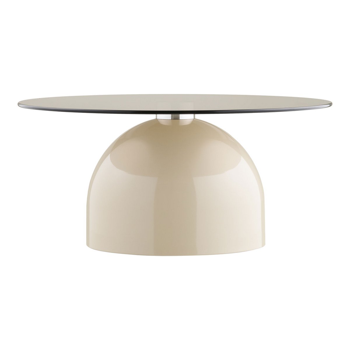 Ravello Salontafel, gehard glas/metaal, grijs/beige, ø70x33 cm