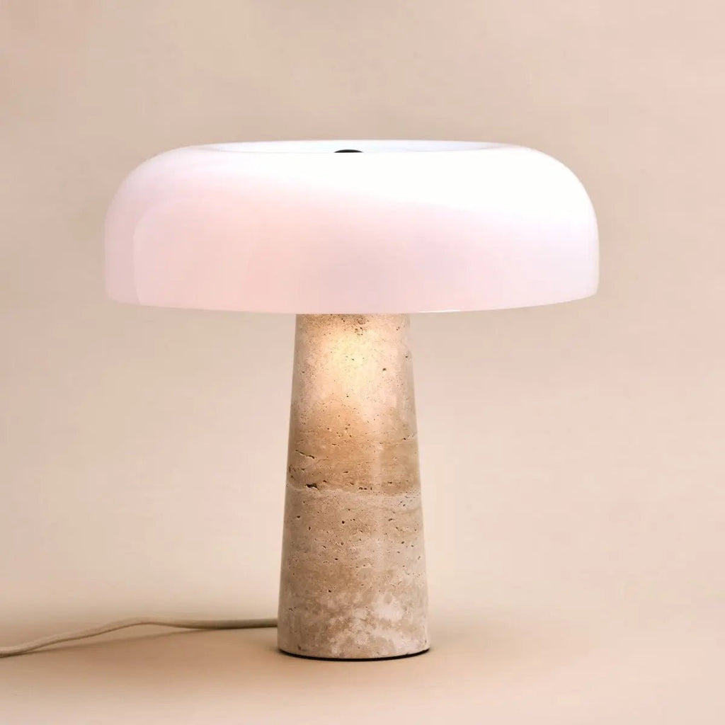 Emily travertijnlamp | Elegant ontwerp met glazen kap