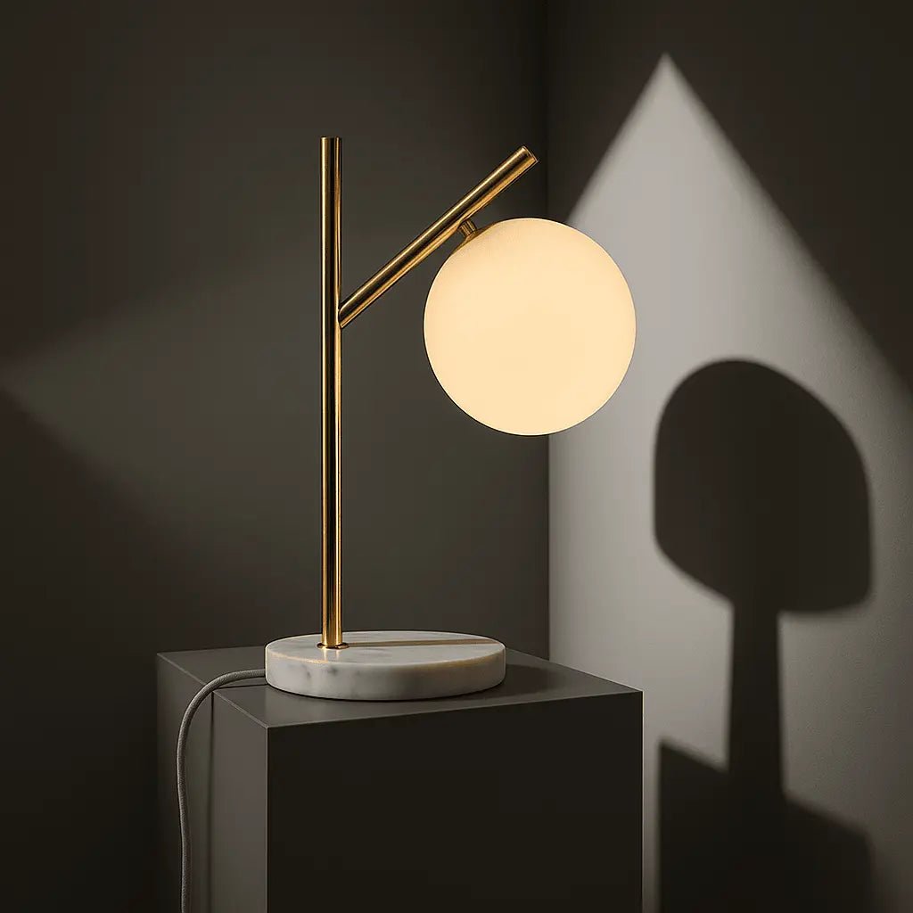 Madison marmeren lamp | Lamp van matglas en lamp met snoer