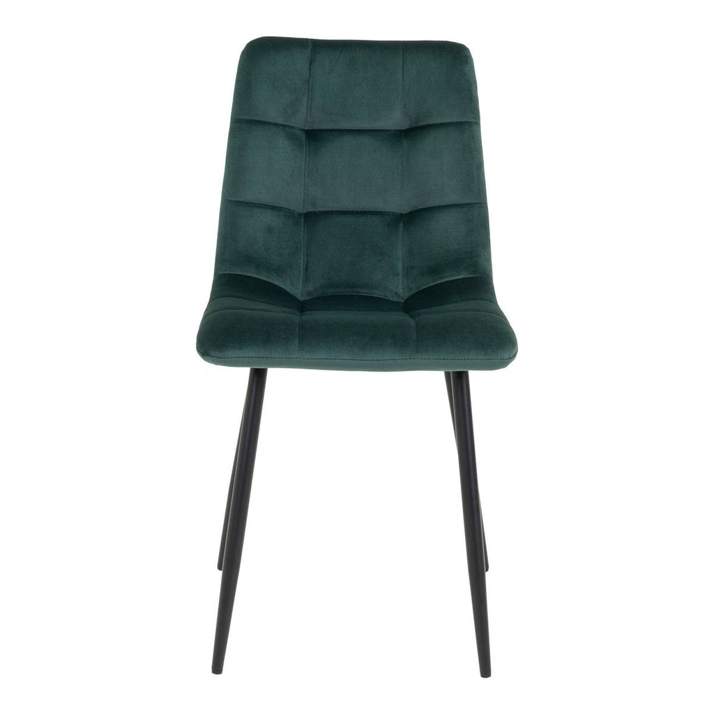 Middelfart Eetkamerstoel - Polyester Fluweel, Staal, Donkergroen - Set van 2