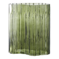 Vaas - Gerookt groen, glas, 21x12x26,5cm