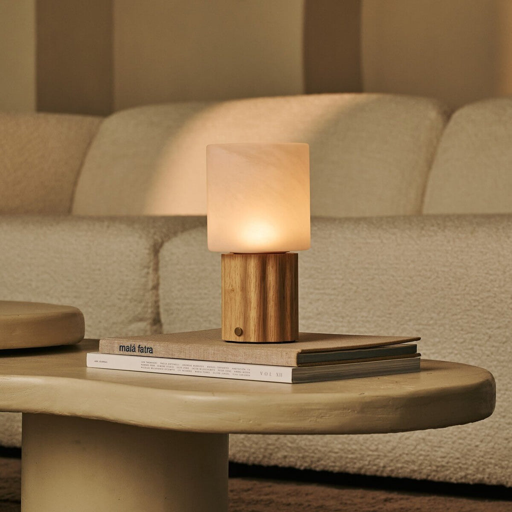 Frank Light Brown Rechargeable Table Lamp | Cordless, 3 Light Colors, Dimmable