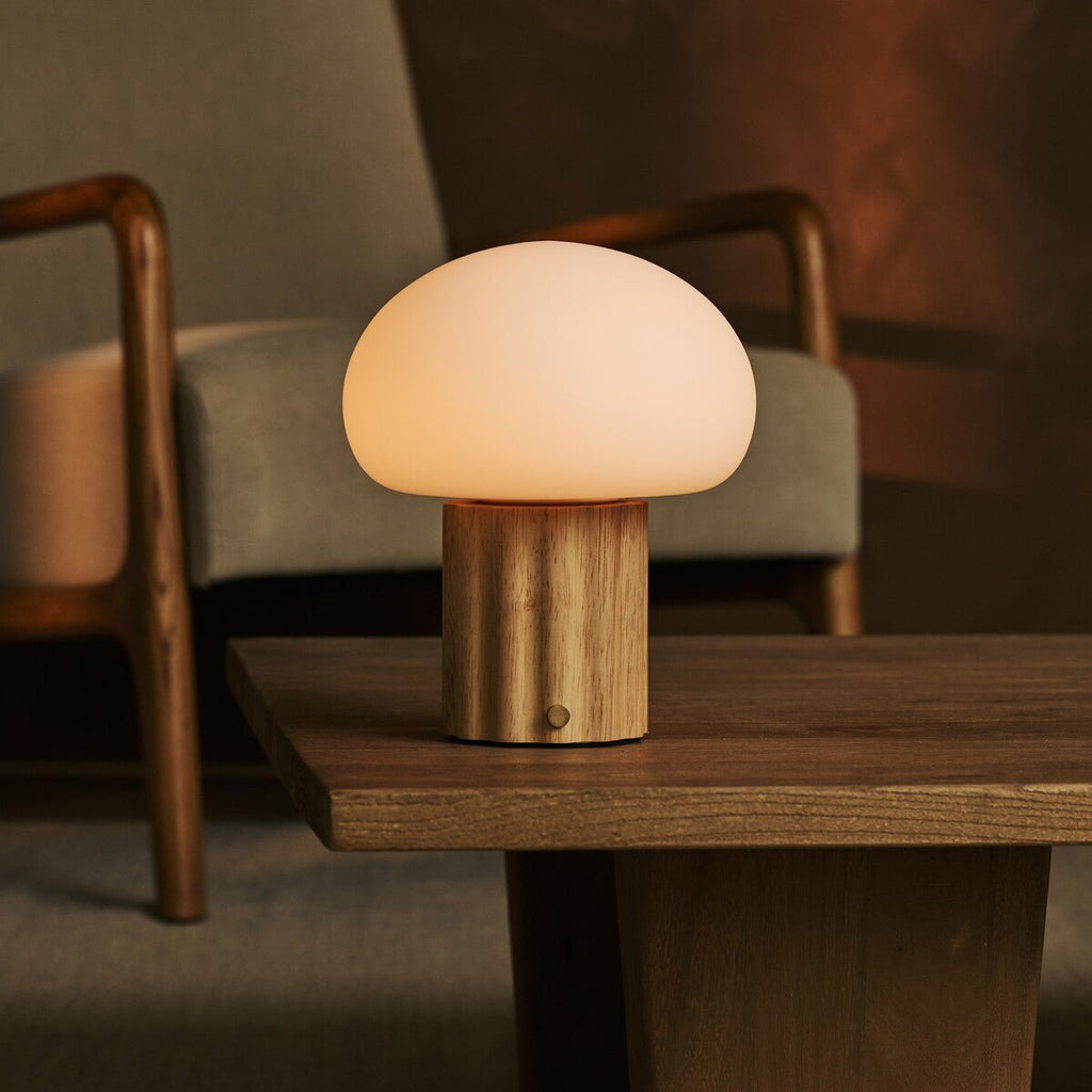Jord Light Brown Rechargeable Table Lamp | Cordless, Unique & Up to 100 Hours of Light