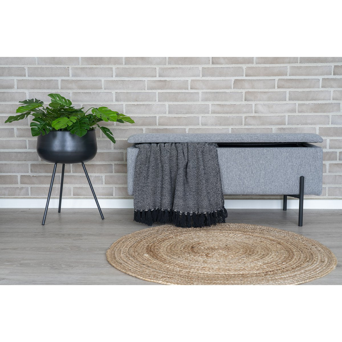Watford Bank - Lichtgrijs, polyester, 95x36,5x43cm
