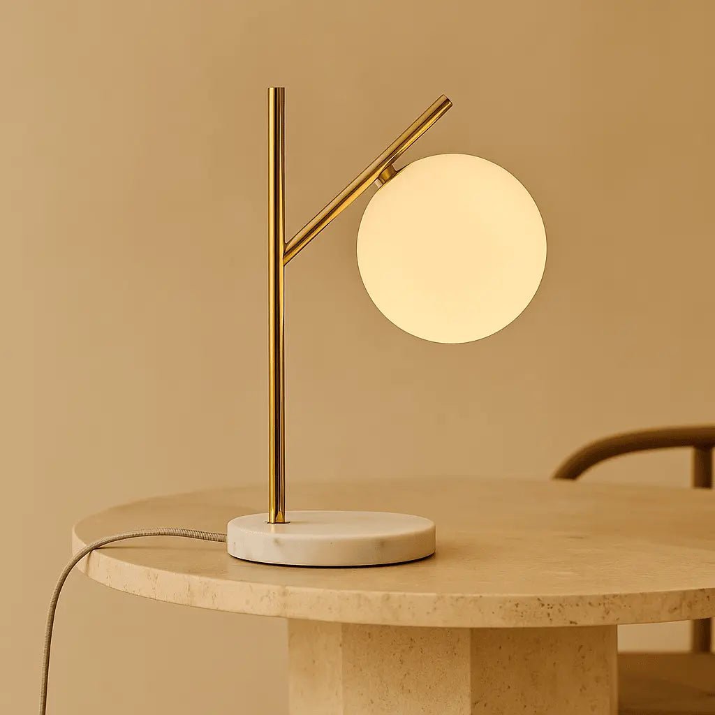 Madison marmeren lamp | Lamp van matglas en lamp met snoer