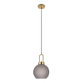 Luton Hanglamp - Messing, Mat Rookglas, Ø20 cm, 150 cm Stoffenkoord