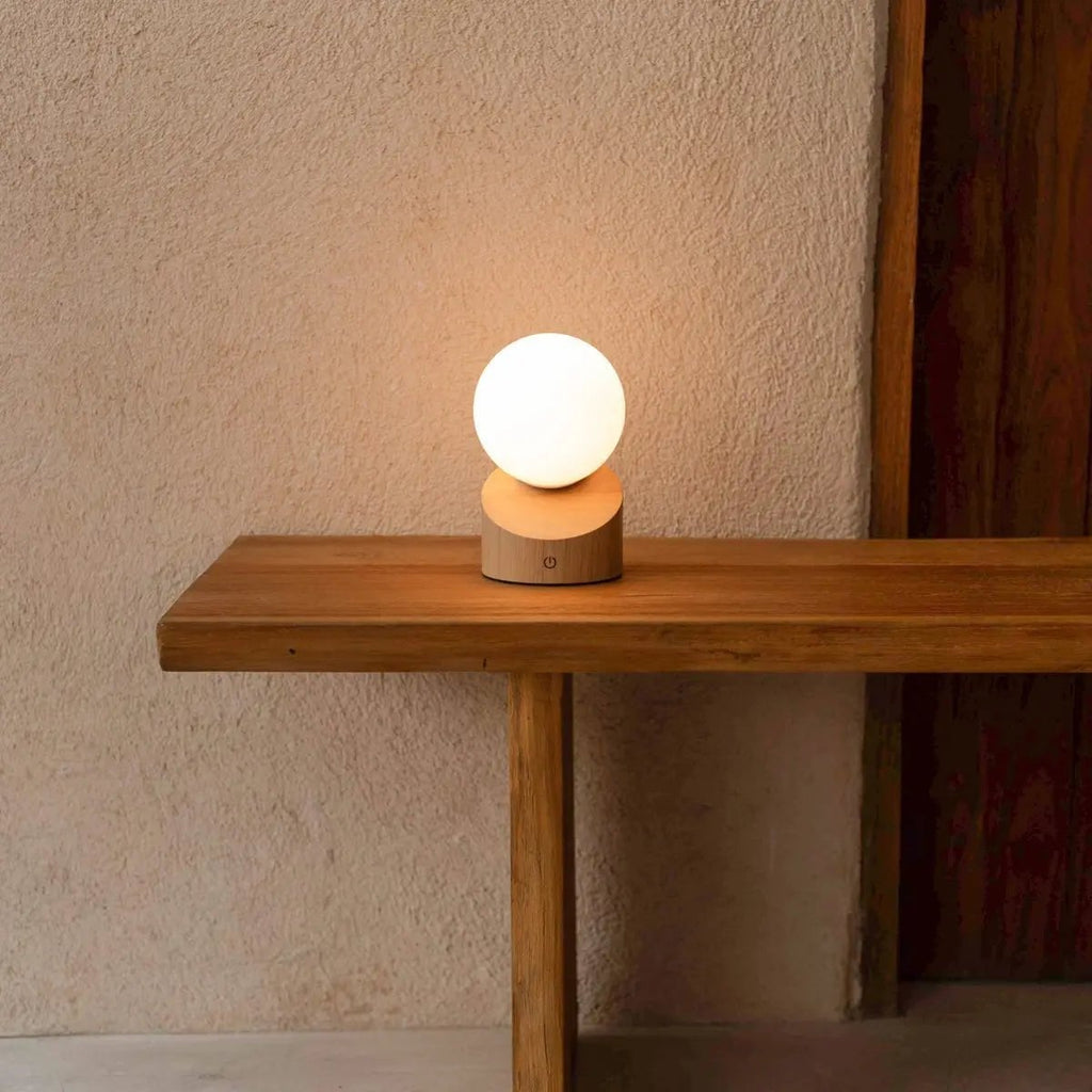 Morris Lichtbruine Oplaadbare Lamp | Stijlvol, draadloos en duurzaam ontwerp