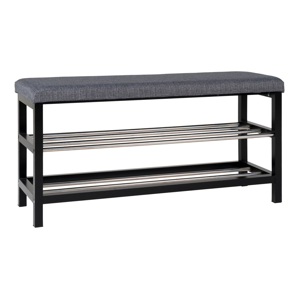 Padova Bank - Populier, Staal, Polyester, Grijs - 100x34x50 cm