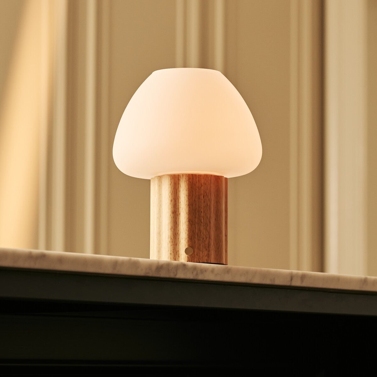 Sophie Light Brown Rechargeable Table Lamp | Modular Lampshade, Dimmable & 3 Light Colors