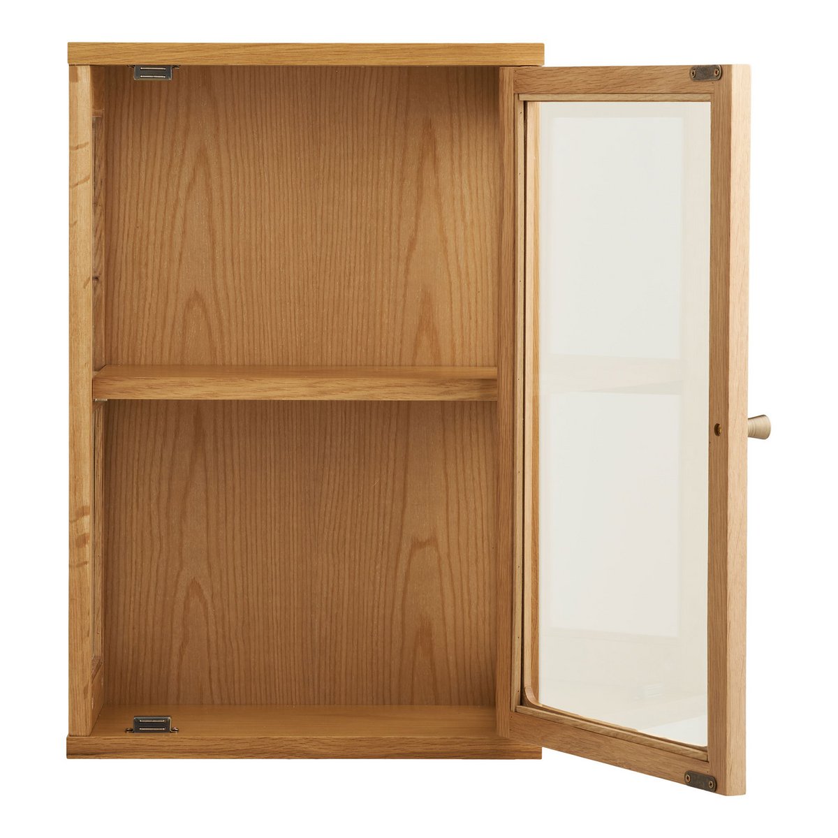 Zamora Hangkast, eiken/eikenfineer/gehard glas, naturel, 20x40x60 cm