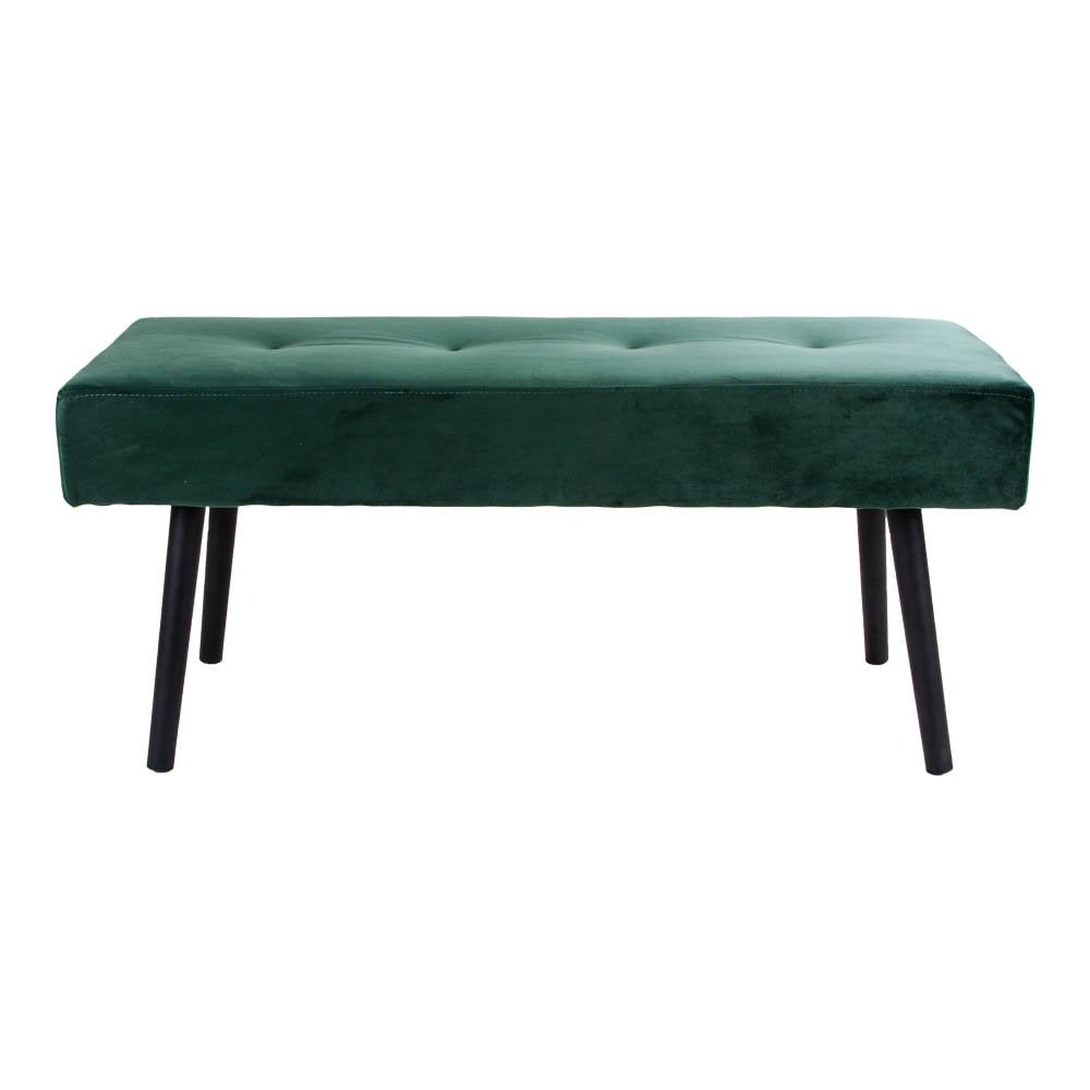 Skibybank - Fluweel, Staal, Groen - 100x35x44 cm