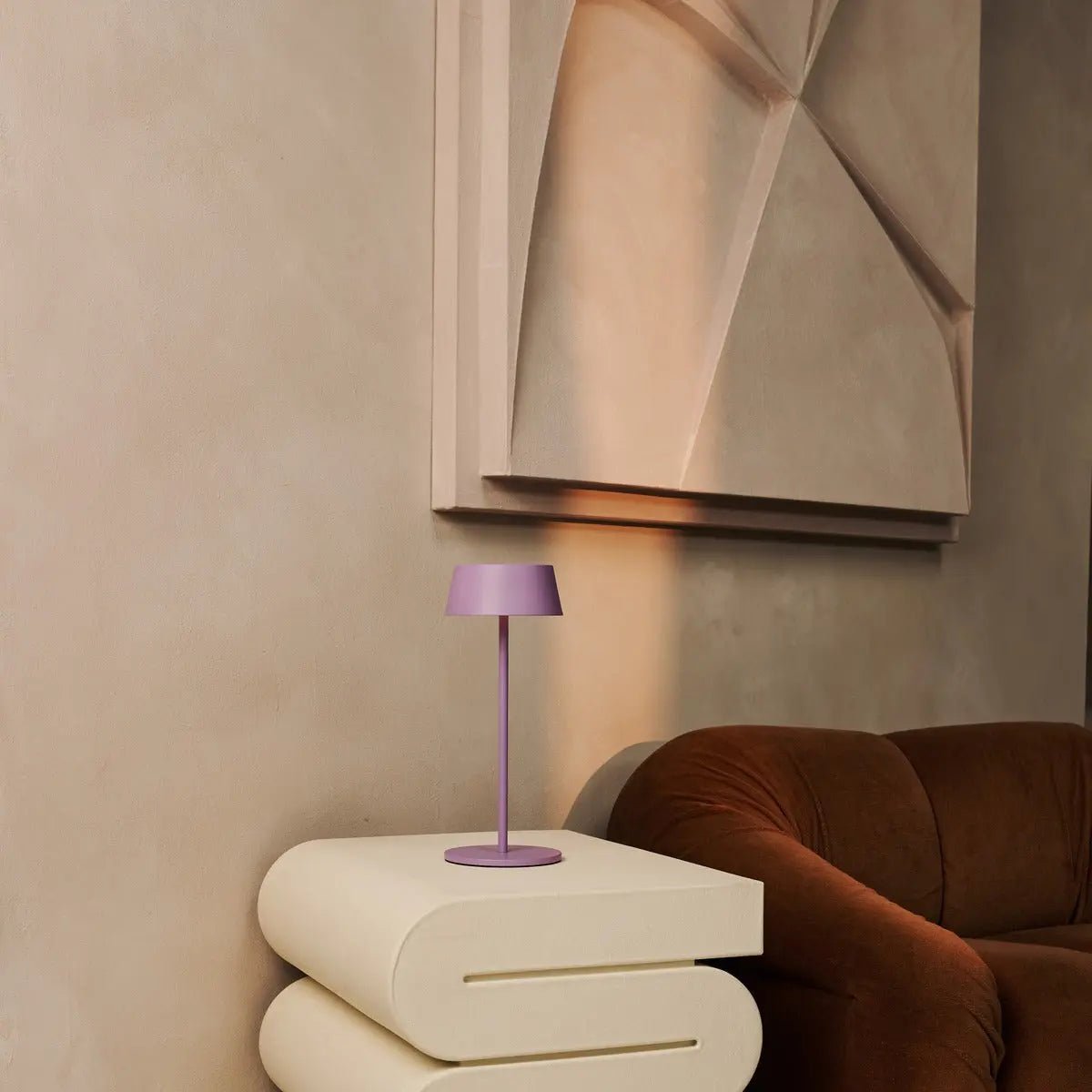 Hugo Violet Lila Oplaadbare Tafellamp | Stijlvolle, dimbare lamp en draadloos