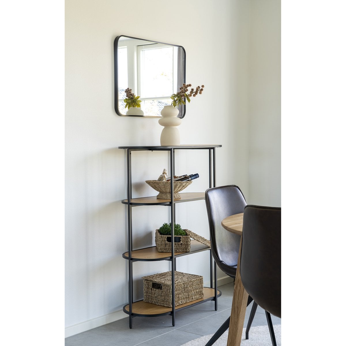 Vita Plank - eikenlook, zwart, 85x36x111cm