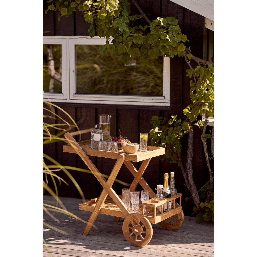 Pasaku Theewagen, teak, naturel, 86x50x81 cm