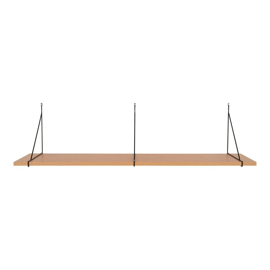 Chiba Wandplank - Wandplank, essenfineer, zwart stalen frame, 120x29 cm