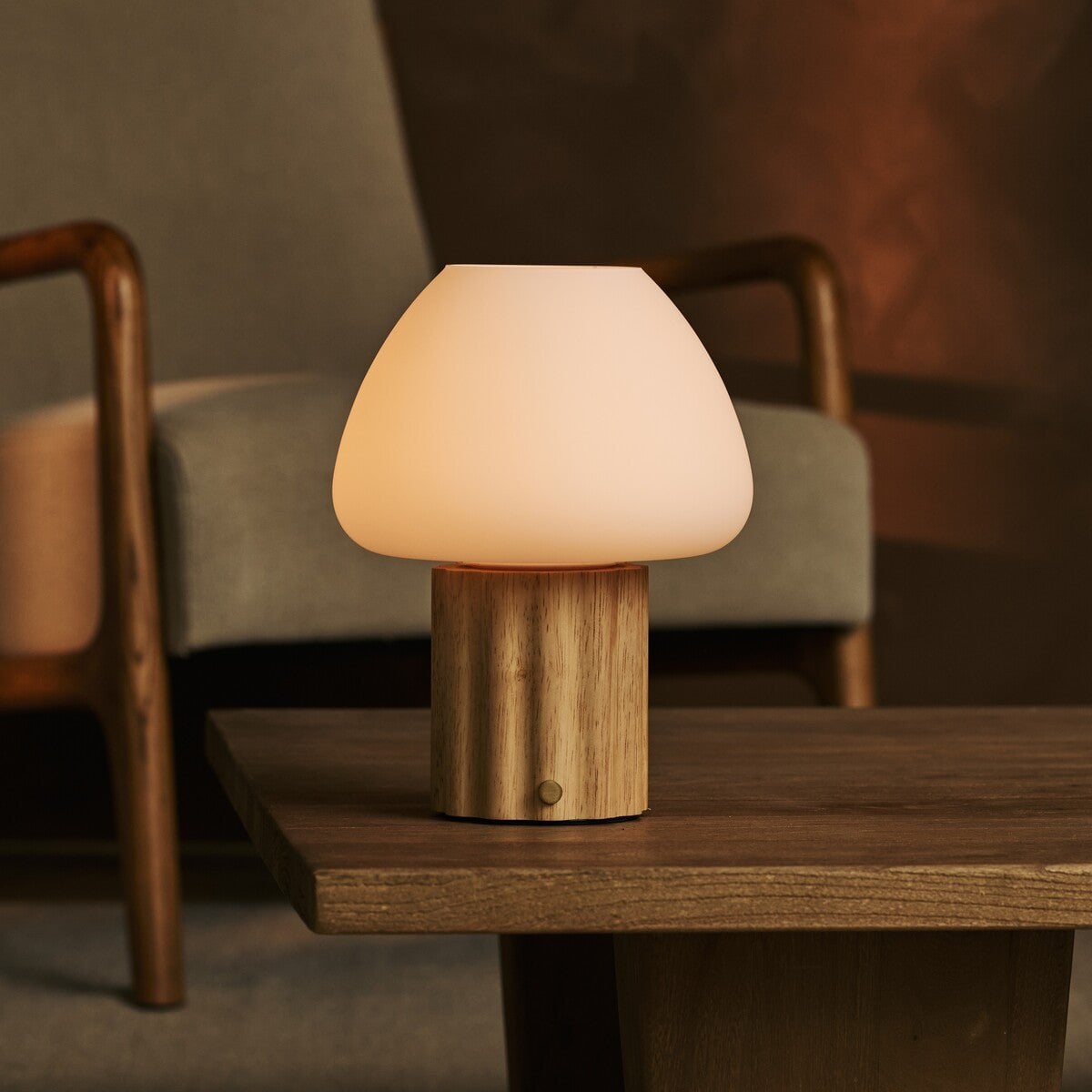Sophie Light Brown Rechargeable Table Lamp | Modular Lampshade, Dimmable & 3 Light Colors