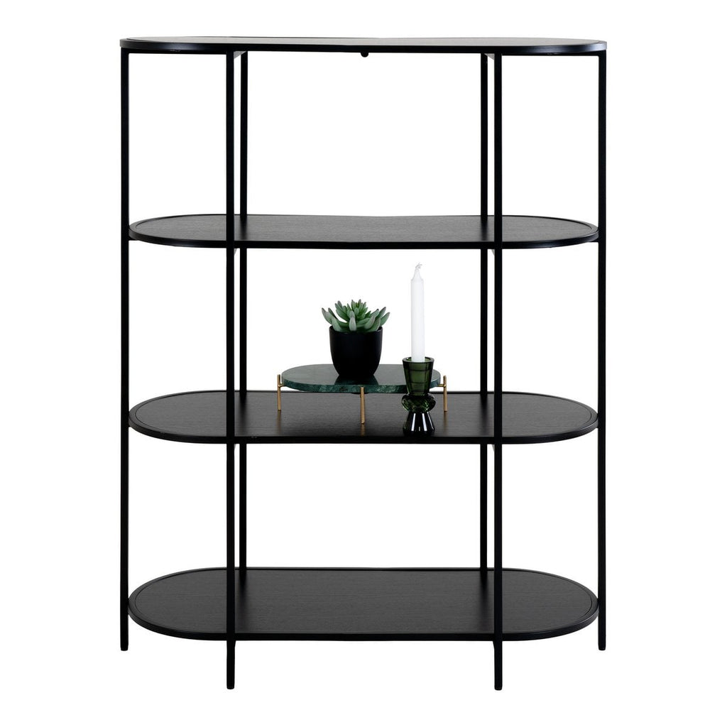 Vita Plank - Zwart, Staal/spaanplaat/melaminefolie, 85x36x111 cm