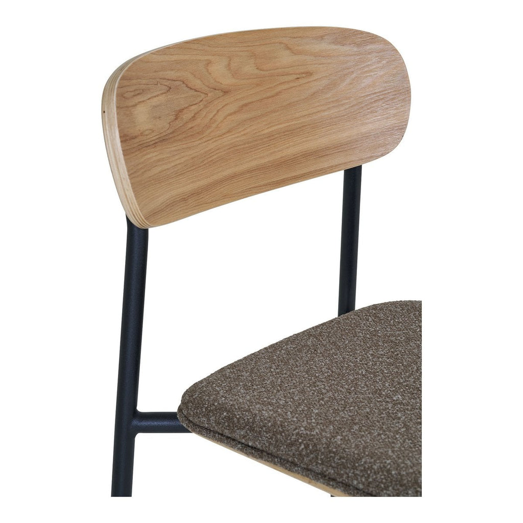 Estepona Counter Chair - Natuur/Bruin/Zwart, Staal, Polyester, Multiplex, 49x42,5x95cm - set van 2