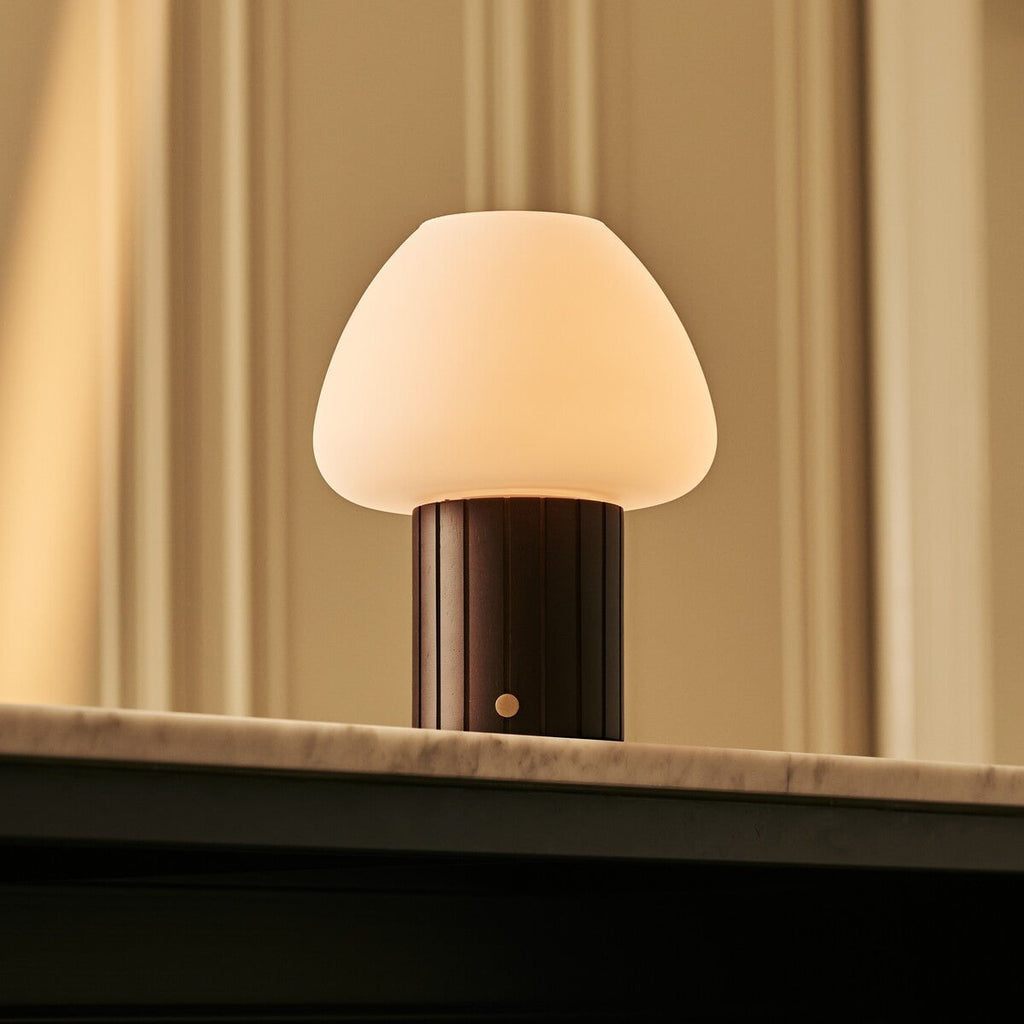 Romée Dark Brown Rechargeable Table Lamp | Modular Lampshade, Dimmable & 3 Light Colors