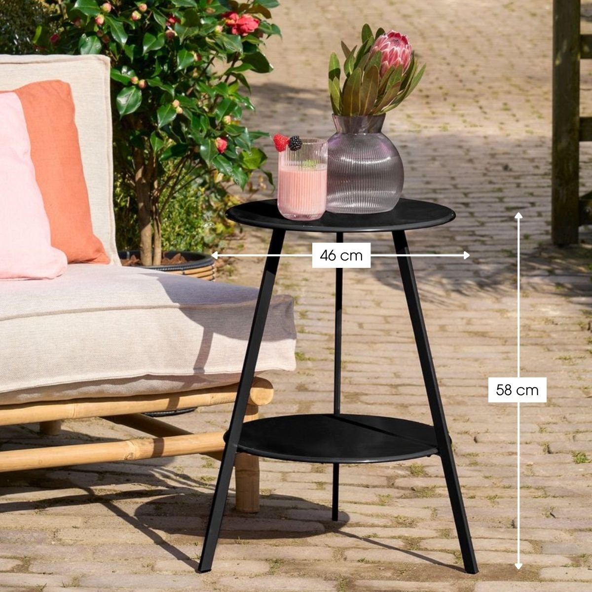 Bijzettafel buiten Seatle Zwart