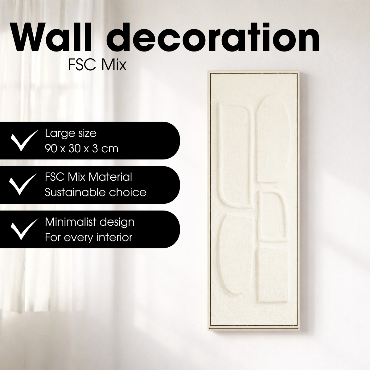 Wanddecoratie  Gebroken wit