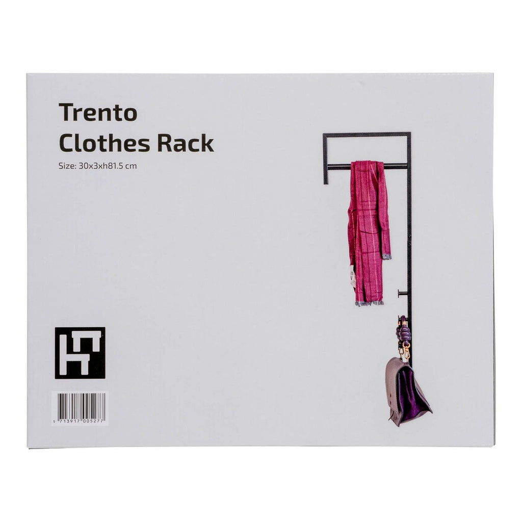 Trento Kledingrek - Zwart, Metaal, 30x3x82 cm