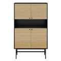 Dressoir zwart/eiken echt houtfineer