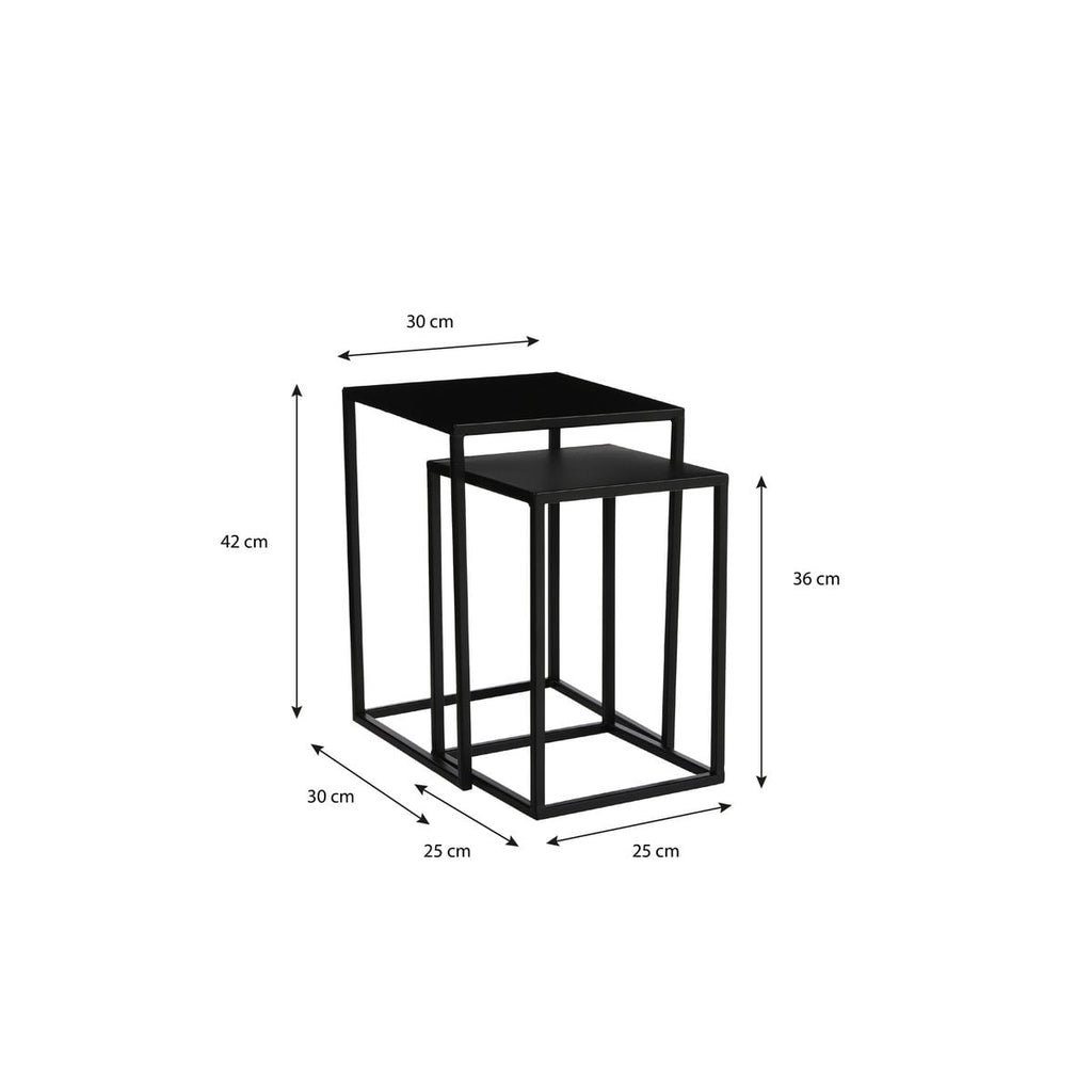 Bijzettafel set Goa Zwart