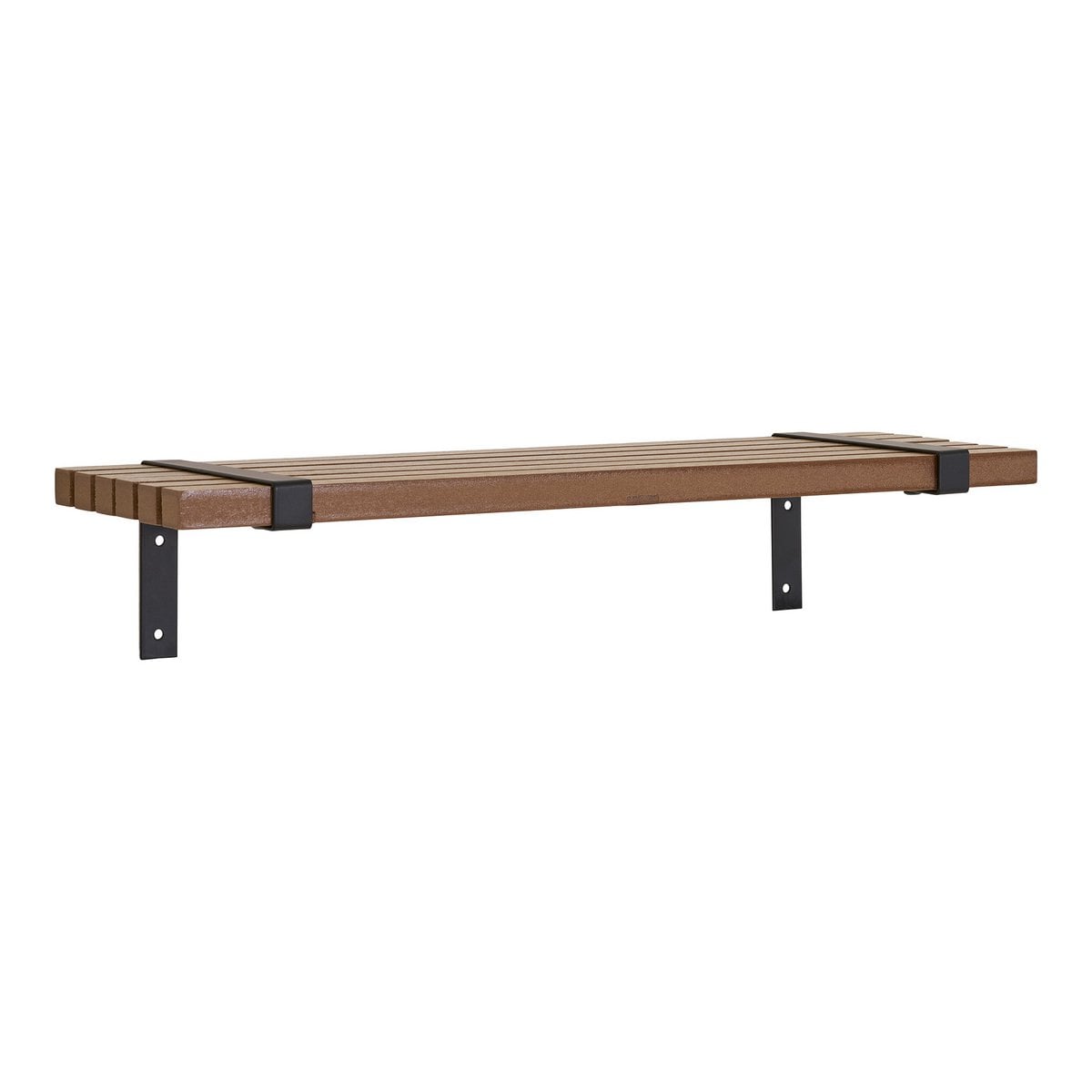 Luxor wandplank - Natuurlijk/zwart, MDF/Ash -fineer/metaal, 50x15x10 cm
