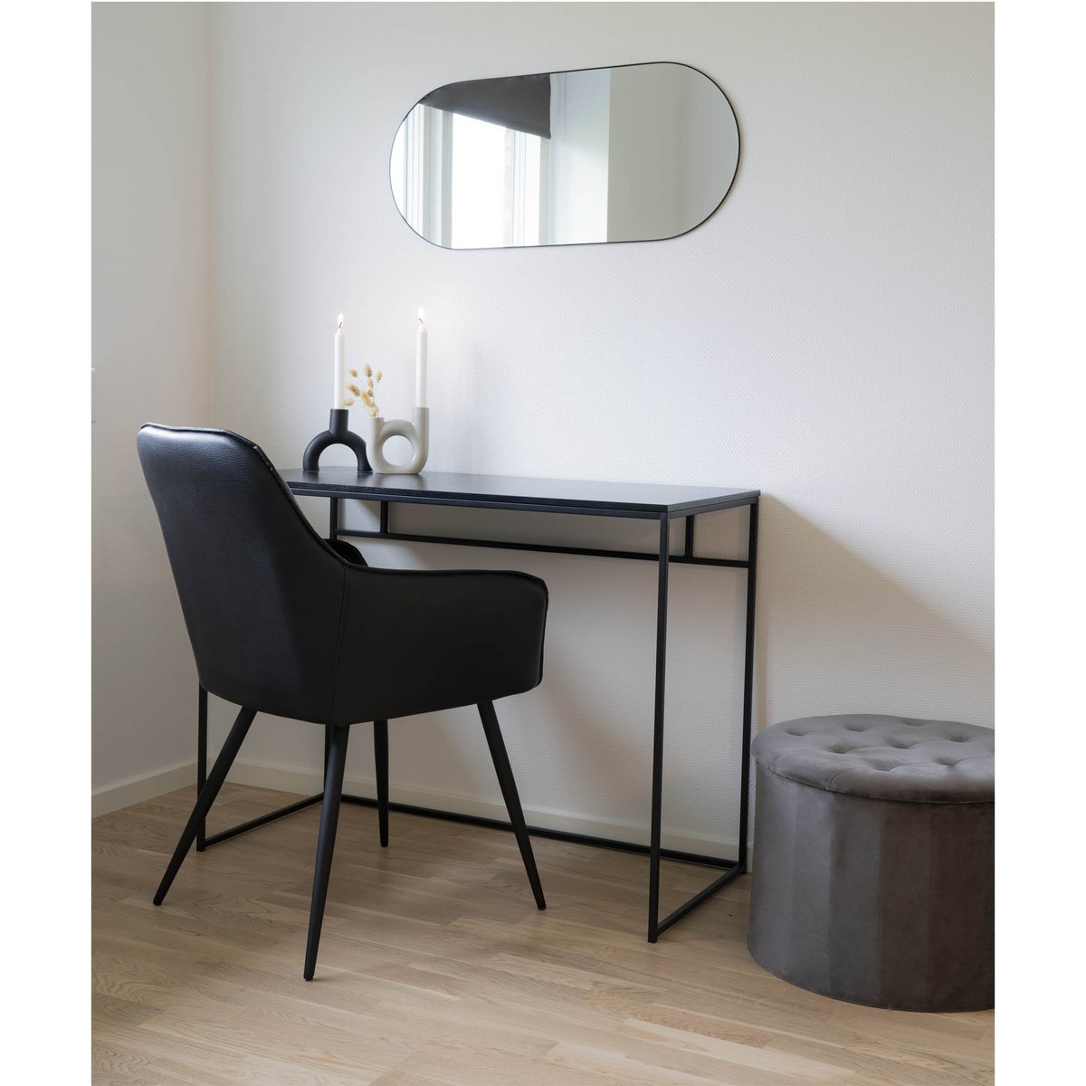 Vita Bureau - zwart, staal, 100x45x75cm