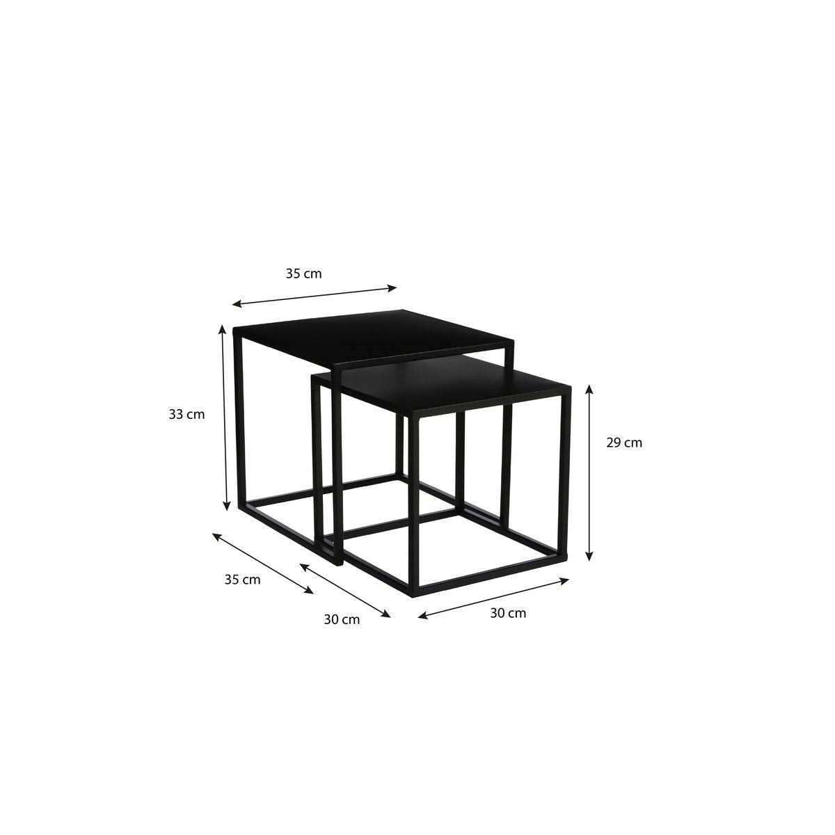 Bijzettafel set Goa Zwart
